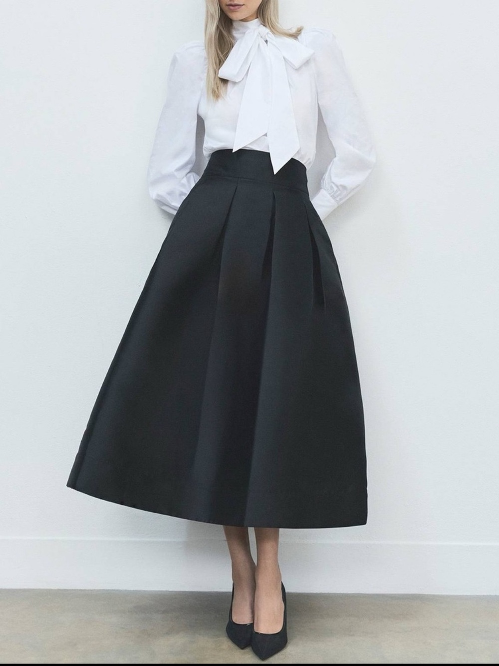 NWT Karen Millen Forever Twill Woven Prom Maxi Skirt In Black 🖤 - Picture 10 of 10